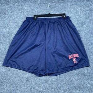Soffe Ole Miss Rebels Mesh Athletic Shorts Mens 2X Navy Blue Colonel Reb Mascot